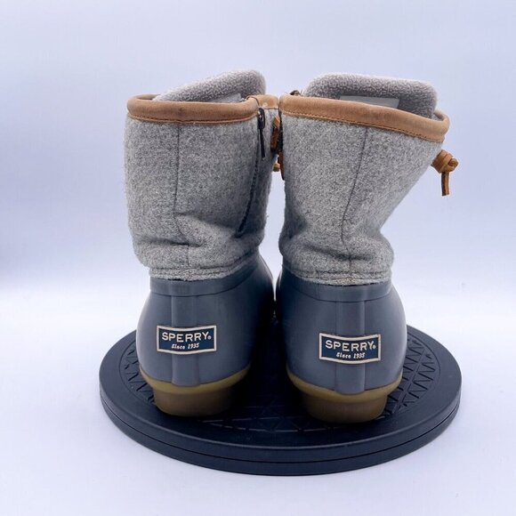 Sperry Top-Sider Saltwater boots Wool Embossed Duck Boot Gray women's size 7.5 - Picture 3 of 10